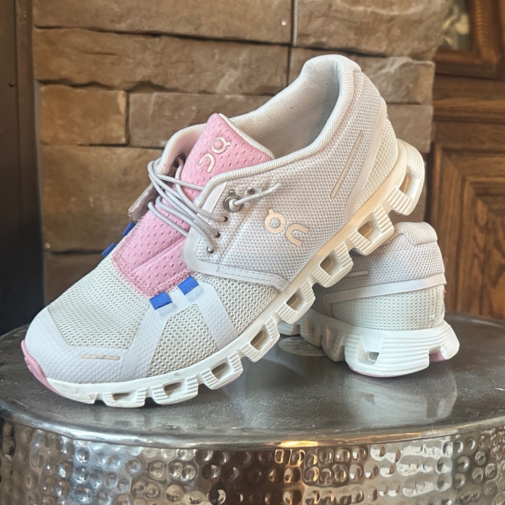 On Running Sneakers in Pink and White